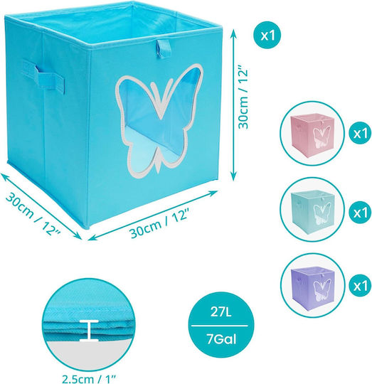Belle Vous Children's Folding Storage Box made of Fabric Multicolour 30x30x30cm 4pcs