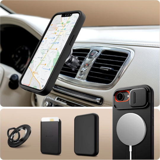 Tech-Protect Kevlar Aura Magsafe Back Cover Fibră de Aramidă Negru (iPhone 17e / 16e)