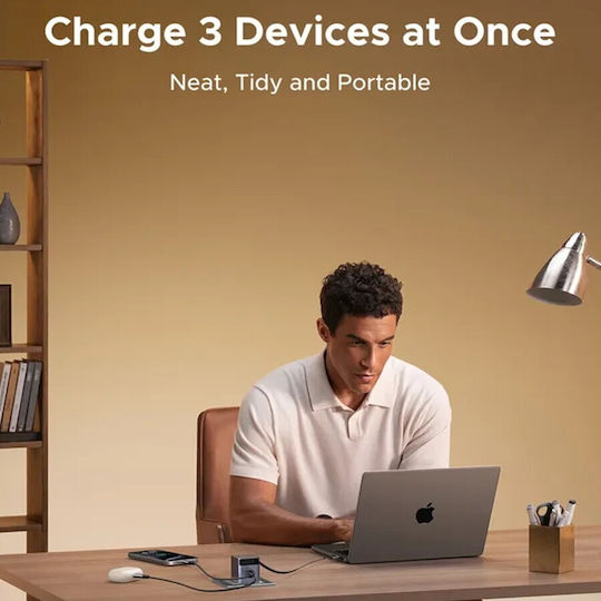 Ugreen Charger with USB-A Port and USB-C Port and Cable USB-C 65W Power Delivery Gray (X615)