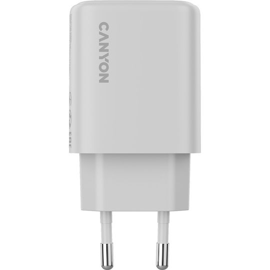 Canyon Charger Without Cable with USB-A Port and USB-C Port 20W Power Delivery / Quick Charge 3.0 Whites (OnCharge 200)