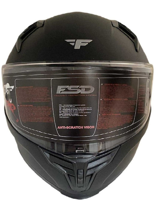 Faseed 910 Black Matt Motorcycle Helmet Full Face ECE 22.06 1500gr with Sunvisor