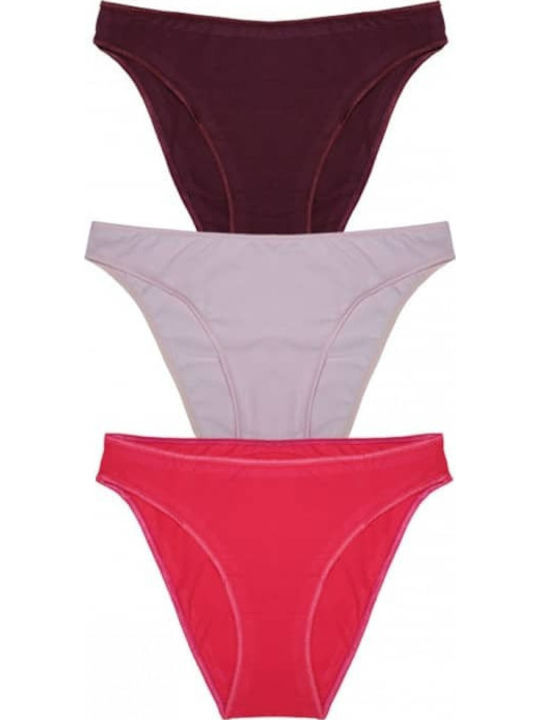 Βαμβακερά Γυναικεία Slip 3Pack Φούξια