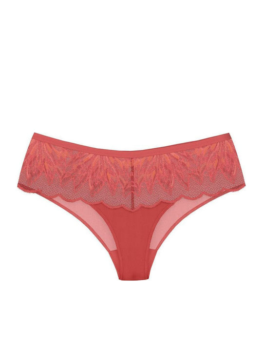 Women's Slip with Lace Red Coral