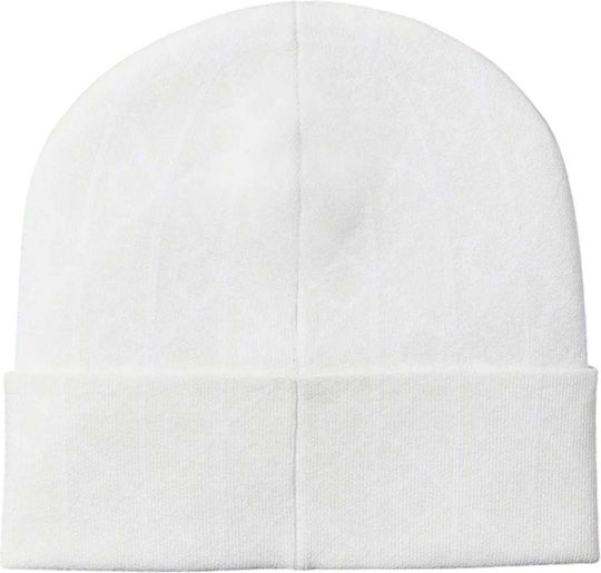 Beanie Γυναικείος Σκούφος με Rib Πλέξη σε Εκρού χρώμα