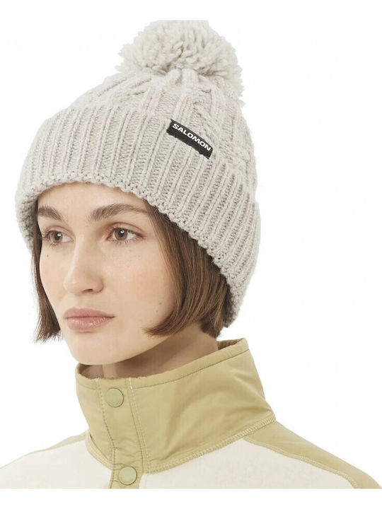 Beanie Γυναικείος Σκούφος Πλεκτός σε Μπεζ χρώμα