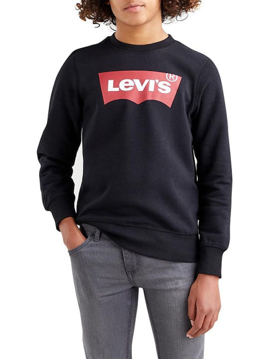 Детски Суичър Черен Batwing Crewneck