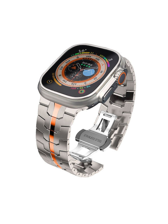 Tech-Protect Curea Titanium/Portocaliu (Apple Watch 6 / 7 / 8 / 9 / 10 / 11 / SE / Ultra 1 / 2 / 3 (44 / 45 / 46 / 49 MM))