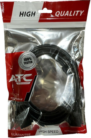 ATC HDMI 1.4 High Speed 1080p 120Hz Cable HDMI male - HDMI male 3m Μαύρο