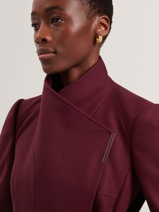 Wool Women's Cherry Coat with Belt