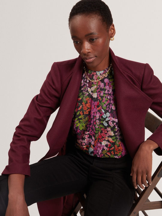 Wool Women's Cherry Coat with Belt