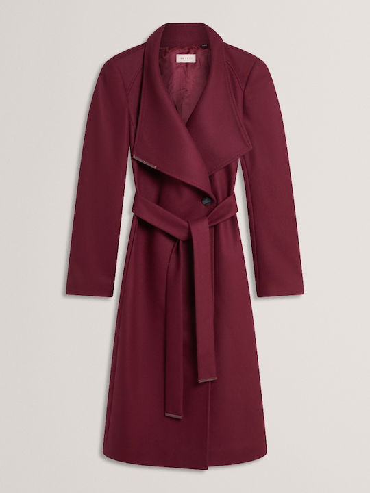 Wool Women's Cherry Coat with Belt