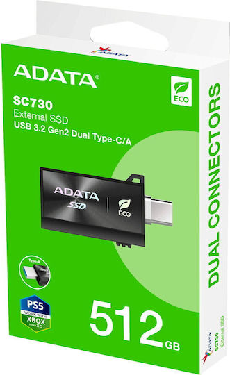 Adata USB-C Εξωτερικός SSD 512GB 2.5" Μαύρο