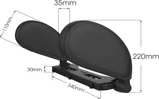 Adjustable Car Headrest Support Black Ecological Leather