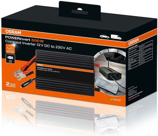 Osram Inverter für Autos Modifizierte Sinuswelle 500W zur Umwandlung von 12V DC in 230V AC