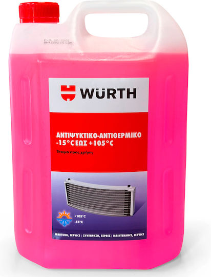 Wurth Антифриз за охладителна течност Автомобил -15°C/+115°C Червен Цвят 4лт