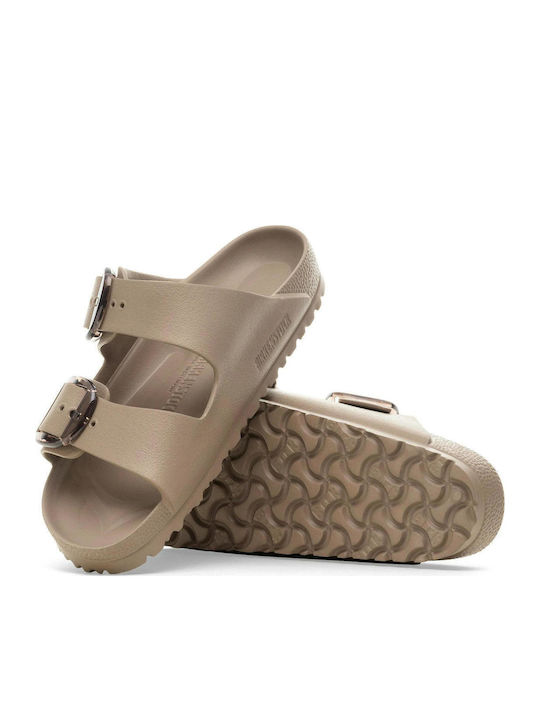 Big Buckle Flip Flops in Sandal Style in Brown Colour