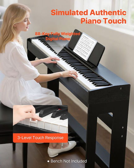 Vevor Electric Stage Piano QPZBZSZCGQ88SVGUC001V2 with 88 Weighted Keys