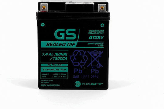 GS Motorcycle Battery 120A with Capacity 7.4Ah
