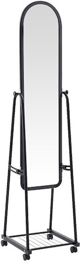 Pakketo Lomna Boden- oder Standspiegel Gewölbt mit Schwarzem Metallischem Rahmen 160x38.5cm