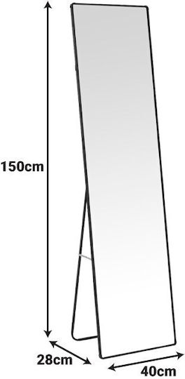 Pakketo Moira Boden- oder Standspiegel mit Goldmetallischem Rahmen 150x40cm