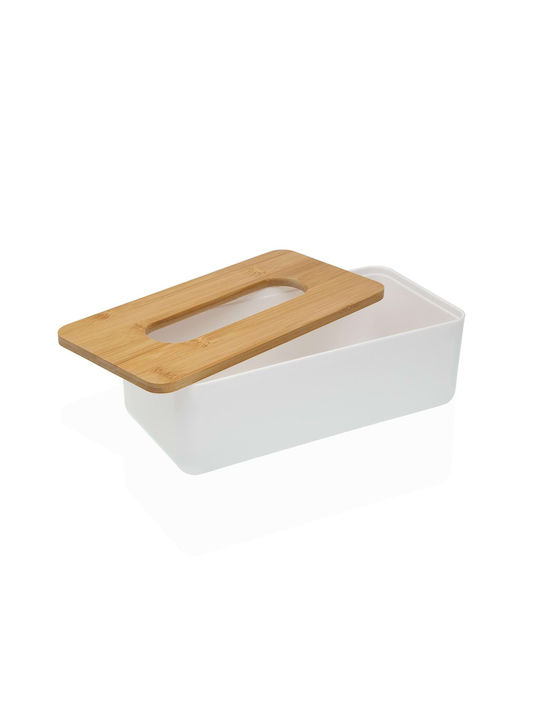 Versa Θήκη για Χαρτομάντηλα Ξύλινη Λευκή 26.1x13.1x8.6cm 21890189