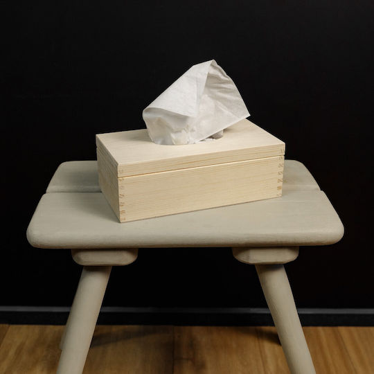 Creative Wooden Tissue Holder Beige 25.5x13.5x9cm JAN-CD-TISSUE