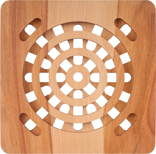 Creative Home Pot Holder 19.5 X 19.5 X 1.5 Cm Natural Beech Wood Reversible Table Surface Protection Heat Resistant Eco-friendly