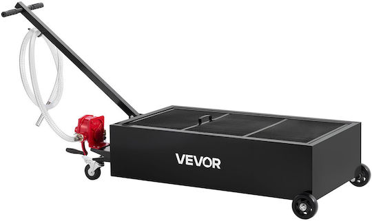 Vevor Low Profile Oil Drain Tank Capacity 94.6 L Mobile Oil Drain Tank Manual Pump Hose 2.2 M & Folding T Handle Waterproof & Corrosion Resistant Suitable for Cars SUVs Trucks ATVs Black