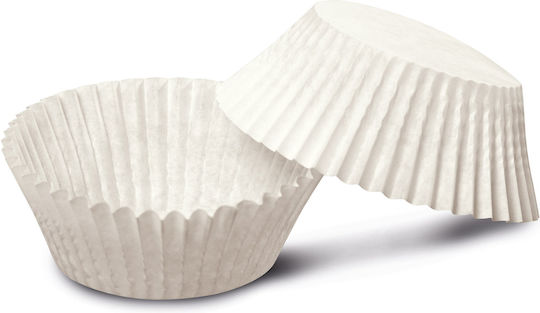 100 Pcs White Easy Bake Cupcake Paper Cases Ø7x3cm