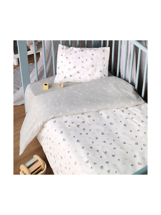 Kentia Baby Duvet Cover Set With Pillowcase Marker 22 White 100x140cm