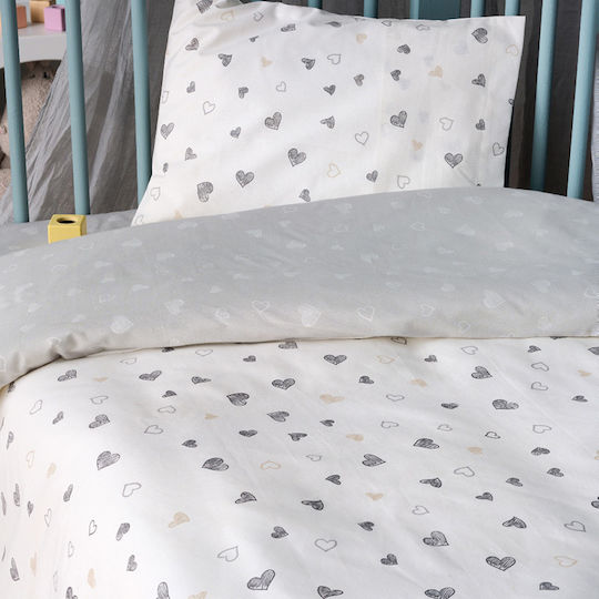 Kentia Baby Duvet Cover Set With Pillowcase Marker 22 White 100x140cm