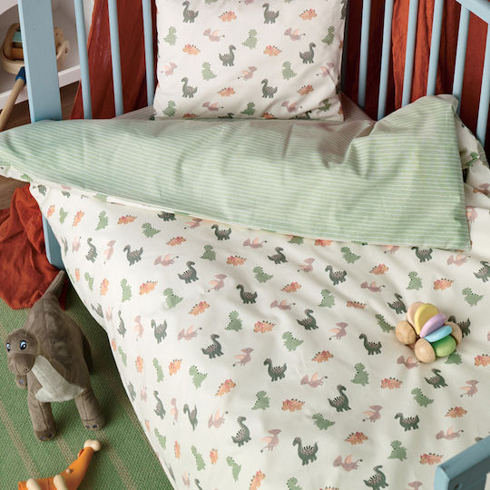 Kentia Baby Duvet Cover Set With Pillowcase Saurus Multicolour 100x140cm