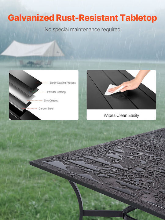 Tisch Stabil Schwarz 150x96x29cm