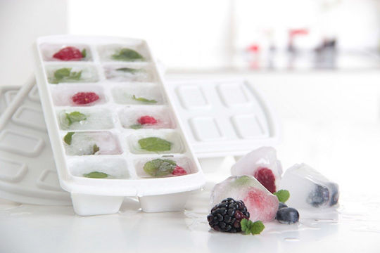 White Παγοθήκη Κύβος Πλαστική με Καπάκι Λευκή CEN-53058