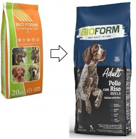Cennamo BioForm SuperPremium Adult 25-10 20kg Dry Food for Adult Medium & Large Breed Dogs with Turkey and Chicken