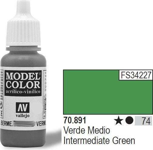 Acrylicos Vallejo Model Model Making Paint Intermediate Green 17ml