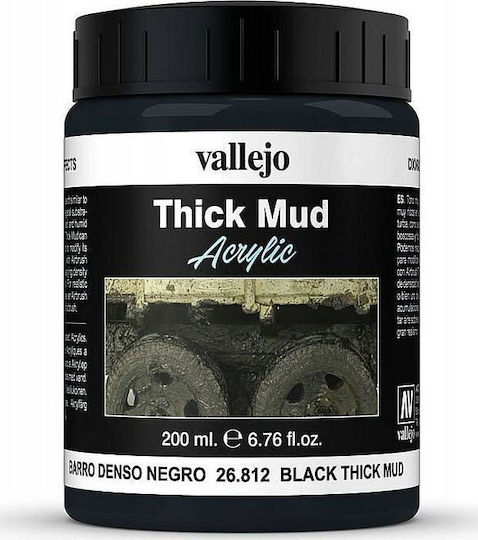 Acrylicos Vallejo Thick Mud Model Making Paint Black Mud 200ml