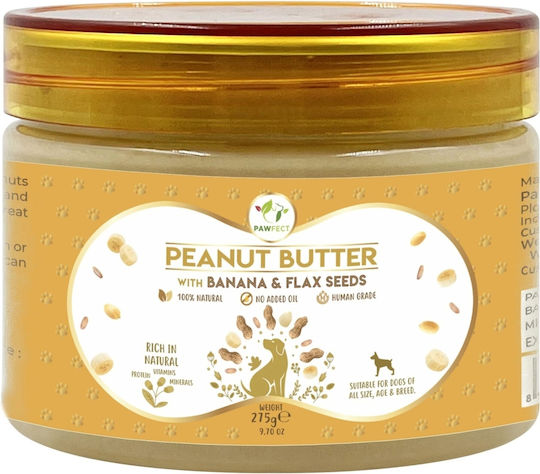 Pawfect Leckerli für Hunde mit Erdnussbutter, Banane und Leinsamen 250gr
