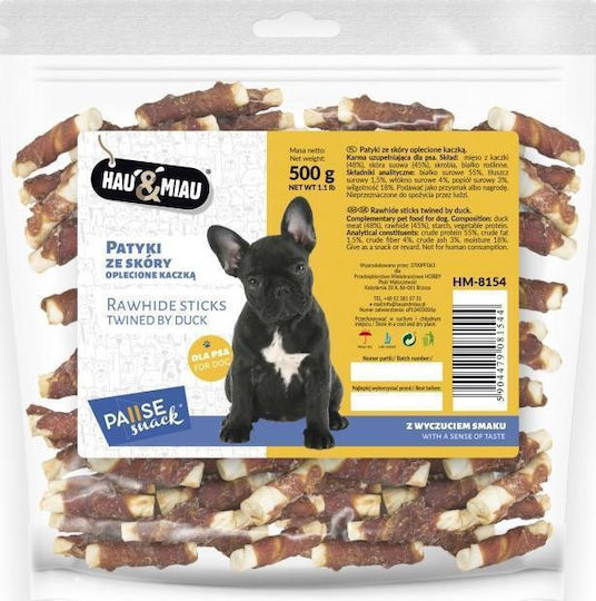 Hau & Miau Sticks für Hunde mit Ente, Honig und Kabeljau 500gr