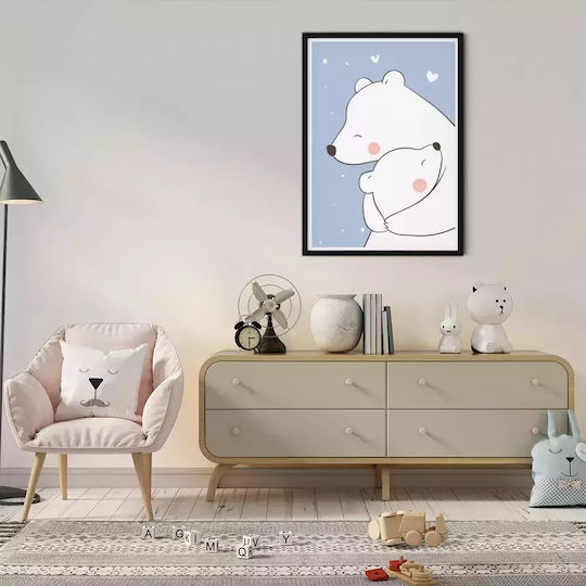 Παιδικό Κάδρο Loving Bears με Λευκή Κορνίζα από Πλαστικό 21x30εκ.