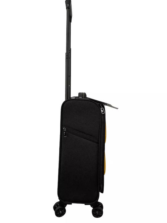 Newcom Medium Fabric Suitcase Yellow With 4 Wheels Height 58cm