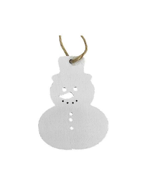 Ornament Om De Zăpadă Din Lemn Alb 7x7cm