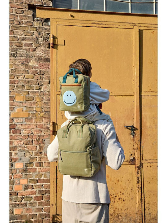 Laessig Little One & Me Square School Bag Backpack Kindergarten Green