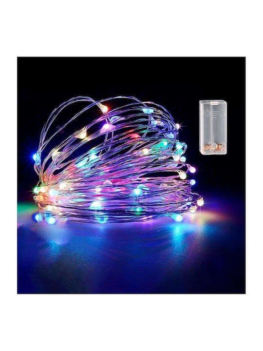 100 Λαμπάκια LED 10.3μ. Πολύχρωμα Μπαταρίας σε Σειρά
