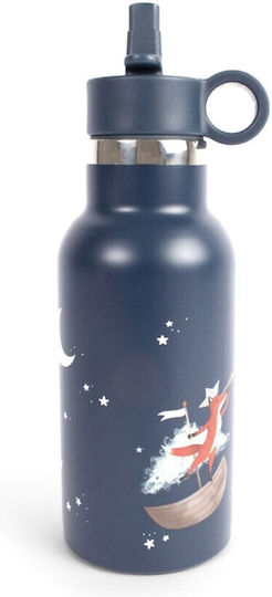 Filibabba Stainless Steel Kids Water Bottle with Straw Non Spill Grey 350ml