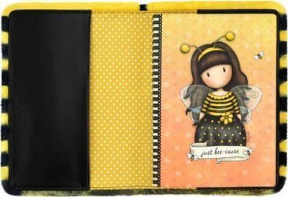 Santoro Gorjuss Furry Notebook Ruled Orange Bee-loved