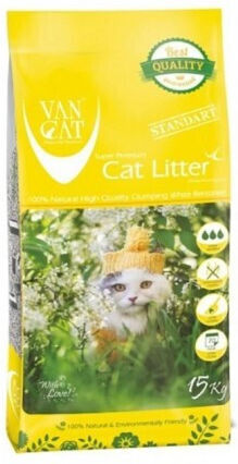 Van Cat Super Premium Άμμος Γάτας Μπετονίτης Χονδρόκοκκη χωρίς Άρωμα 15kg