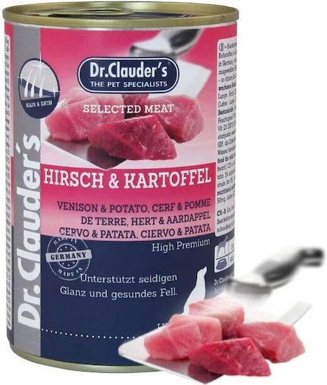 Dr.Clauder's Selected Meat Υγρή Τροφή Σκύλων σε Κονσέρβα με Ελάφι και Πατάτες 400gr