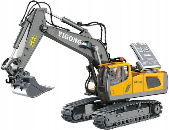 Lean Toys Remote Controlled Τηλεκατευθυνόμενος Εκσκαφέας Κίτρινο