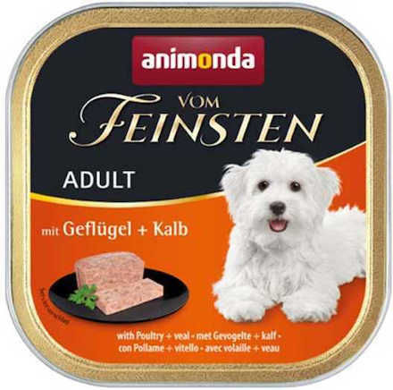 Animonda Vom Feinsten Wet Food Dogs in Trays with Calf and Poultry 150gr
